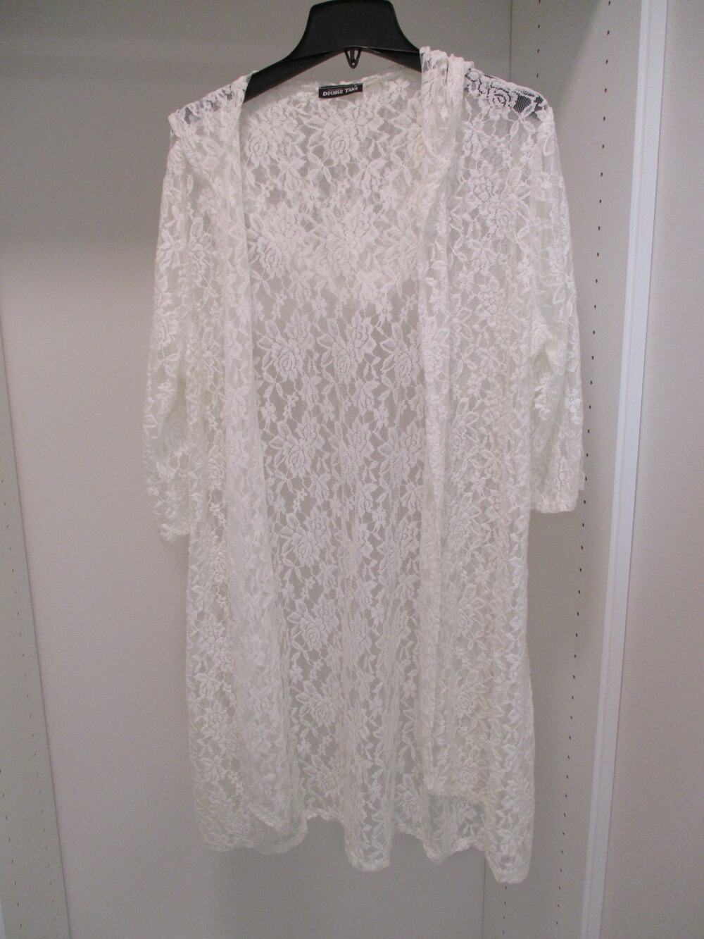 DOUBLE TAKE IVORY LACE KIMONO DUSTER SIZE XL?